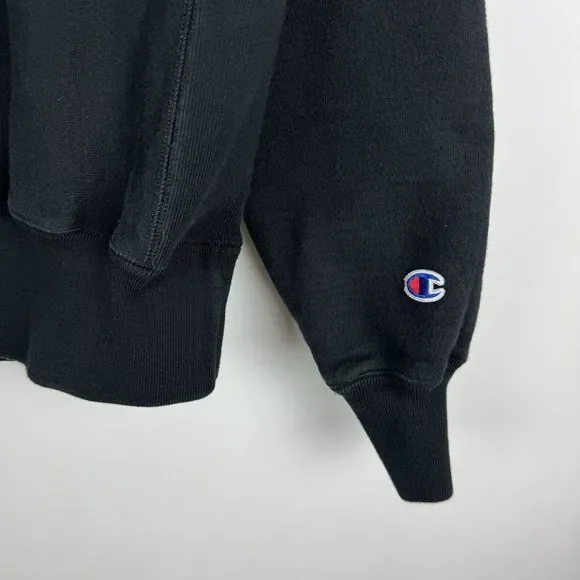 Champion Reverse Weave Crewneck Sweatshirt Mens Size Small Black Pullover - Picture 3 of 14
